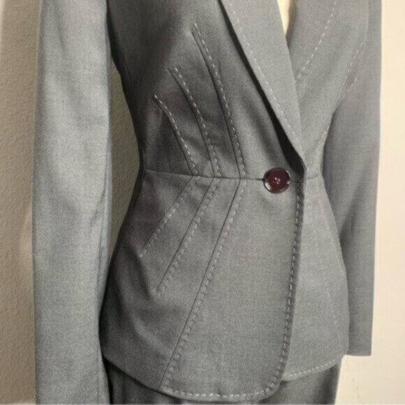 NWT Kasper Gray Two Piece Pants Suit Set - Picture 6 of 10